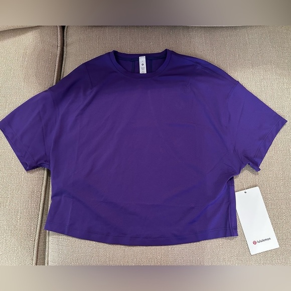 Lululemon Abrasion-Resistant Purple Training T-Shirt-Size 2-Petrol Purple - Picture 1 of 4